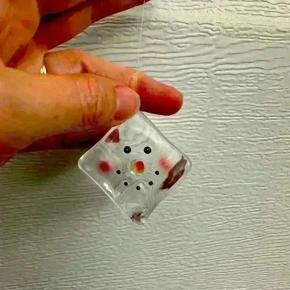 Seasons of Cannon Falls Christmas Ornament Ice Cube Snowman Acrylic - Picture 1 of 3